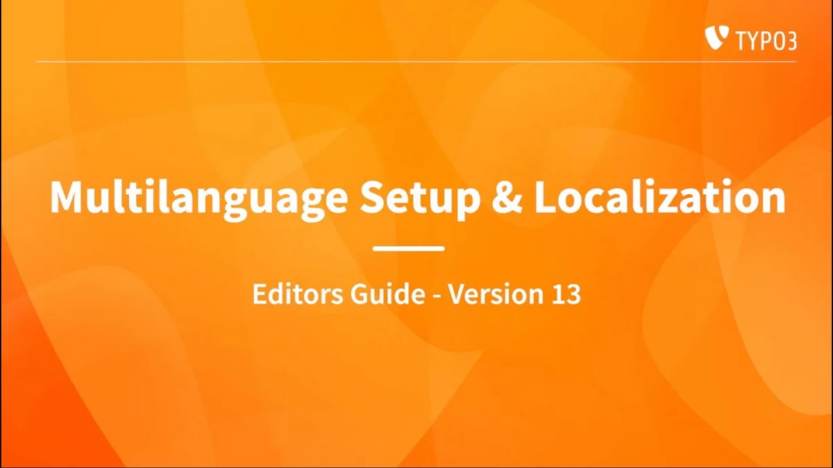 Multi-language Setup & Localization - TYPO3 Editors Guide v13