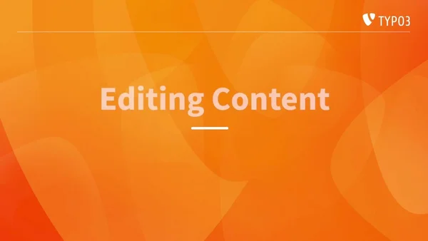 Editing Content - TYPO3 Editors Guide v13