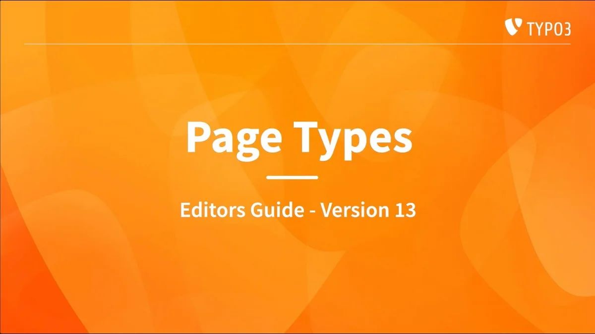 Page Types - TYPO3 Editors Guide v13