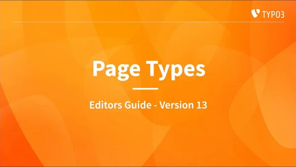 Page Types - TYPO3 Editors Guide v13