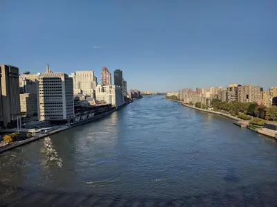 Demo content image: Quiet steps – river with buildings along the bank